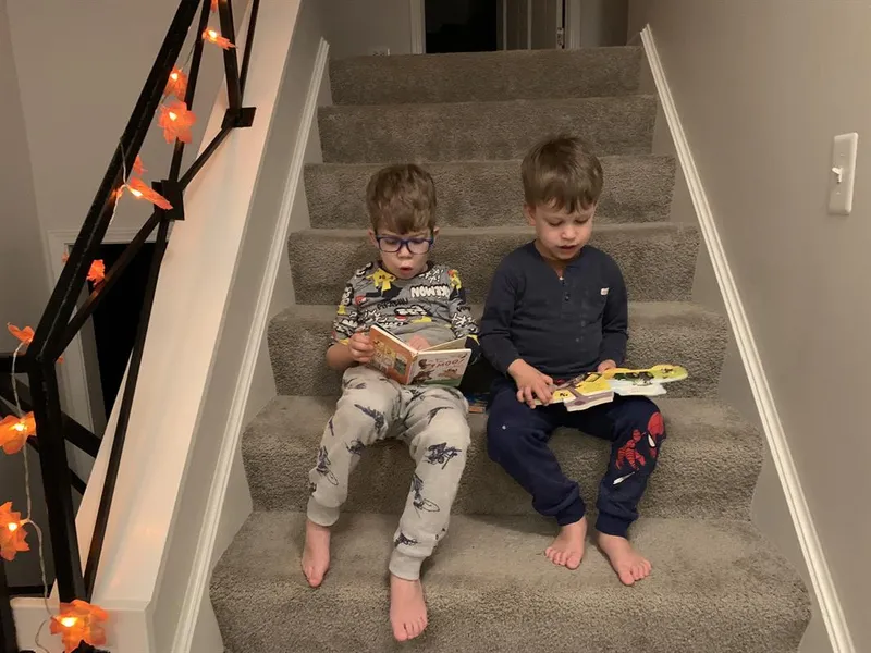 49 bros reading stairs